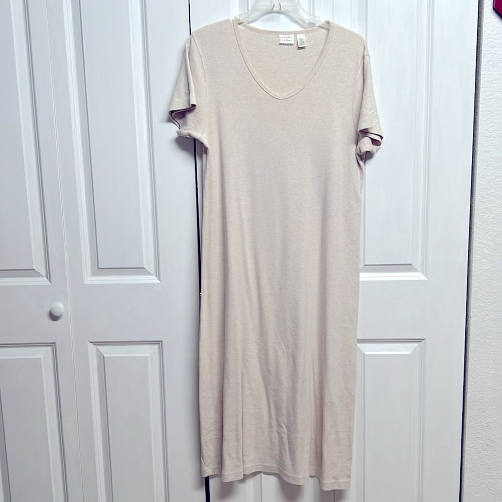 L.L. Bean Cream Maxi Dress